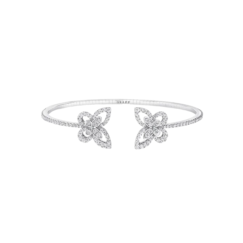 Double Butterfly Silhouette Diamond Bangle Graff