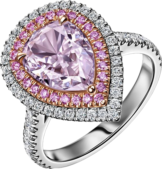 NO NAME Кольцо с бриллиантом 2,55 ct. Fancy Light Purplish Pink