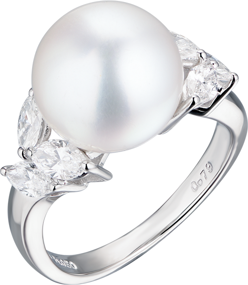 Кольцо Mikimoto Classic Elegance 11.0 mm Akoya Pearl & 0.79 ct Diamond PRH 7047 NDP