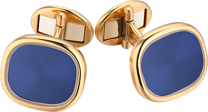 Запонки Patek Philippe Golden Ellipse Blue Enamel 205.9102J