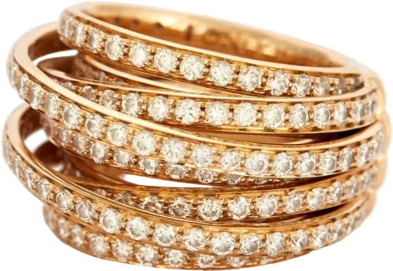 Кольцо De Grisogono ALLEGRA RING, ROSE GOLD&DIAMOND (SIZE 54) 387272 (id 40092)