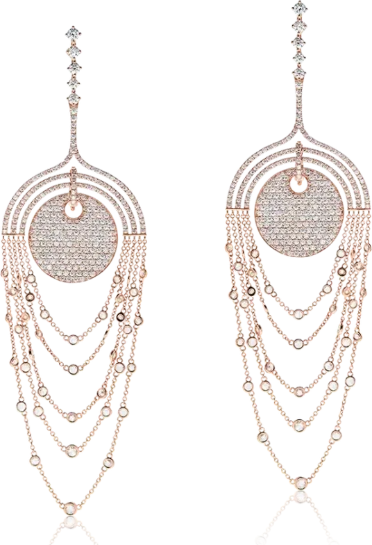 Серьги Jacob & Co Chandellier Earrings, Rose gold jacob (id 39929)