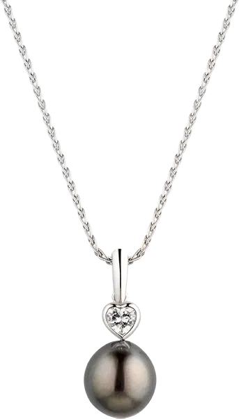 Подвеска  Mikimoto AKOYA PEARL AND HEART DIAMOND PENDANT MP10.00 (id 39643)