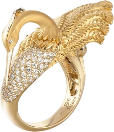 Кольцо Carrera y Carrera SWAN YELLOW GOLD RING (SIZE 54) DA13953 (id 38696)