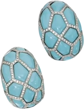 Серьги De Grisogono Diamond & Turquoise Earrings – East Coast DGE020225 (id 38913)
