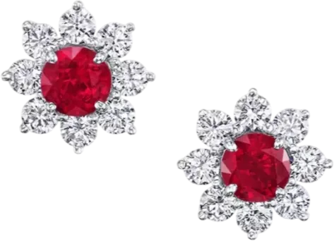 Серьги DeRosa Ruby 2.63 ct and Diamond 1,30 ct Earrings E5963931 (id 38507)