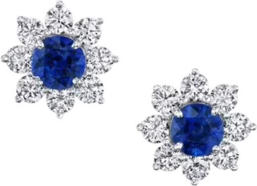 Серьги DeRosa Sapphire 1.13 - 1.15 ct and Diamond 0.89 ct Earrings E5693166 (id 38505)
