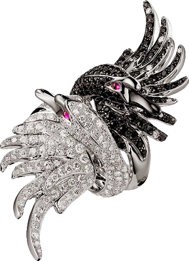 Кольцо Boucheron CYPRIS, THE SWAN RINGS DIAMONDS, BLACK SAPPHIRES BOUCHERON (id 28271)