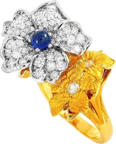 Кольцо Carrera y Carrera EMPERATRIZ, SAPPHIRE AND DIAMONDS RING, YELLOW GOLD DA13502 (id 36917)