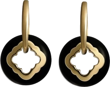 Серьги Carrera y Carrera GRANADA EARRINGS, ONYX & YELLOW GOLD DA11856 (id 35852)