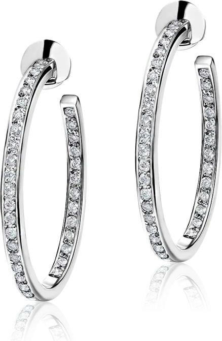 Серьги Chaumet WHITE GOLD DIAMOND HOOP EARRINGS CHAUMET DIAMOND HOOP EARRINGS (id 37119)