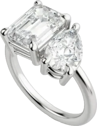 Кольцо DeRosa DIAMOND RING (PEAR AND EMERALD DIAMONDS) 2.01-3.01 CT E379502 (id 36261)