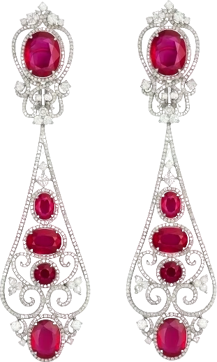 Серьги Jacob & Co CHANDELIER RUBY & DIAMOND EARRINGS 20100005941 (id 33537)