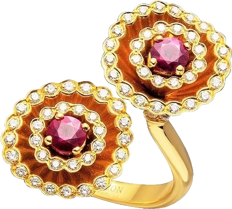 Кольцо Boucheron FROU FROU EXQUISITION CONFIDENCES RING, RUBIES AND DIAMONDS, YELLOW GOLD JRG0073554 (id 33225)