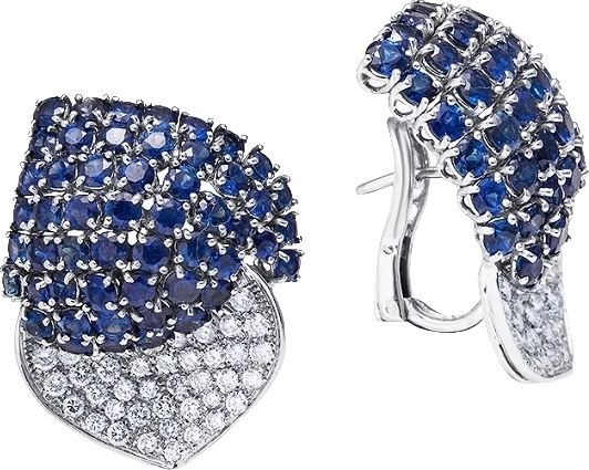 Серьги No name С САПФИРАМИ 16.2 СТ И БРИЛЛИАНТАМИ 3.20 СТ  NO NAME EARRINGS (id 30965)