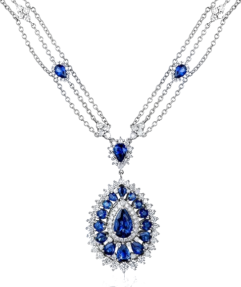 Колье Verdi Jewellery SAPPHIRES AND DIAMOND NECKLACE KA732 (id 30139)