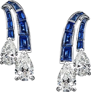 Серьги Verdi Jewellery СЕРЬГИ С БРИЛЛИАНТАМИ И САПФИРАМИ A78F (id 27589)