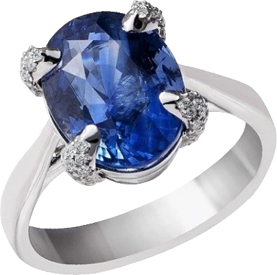 Кольцо No name С НЕГРЕТЫМ САПФИРОМ 6.35 СТ 6.35 CT (id 29616)