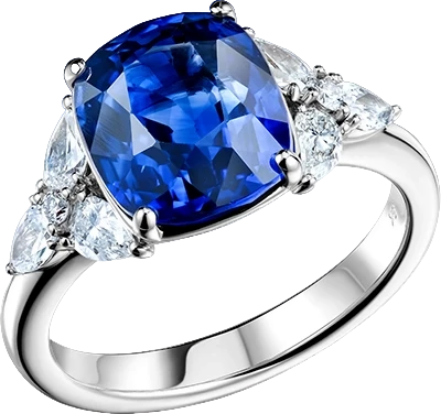 Кольцо No name С САПФИРОМ 5.42 CT VIVID BLUE/H 5.42 CT VIVID BLUE/H (id 30268)