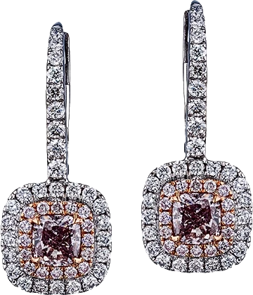 Серьги No name С БРИЛЛИАНТАМИ 0.30 CT FANCY BROWNISH PURPLISH PINK/I1- 0.29 CT FANCY PURPLISH PINK/I1 0.30 CT - 0.29 CT NN (id 25370)