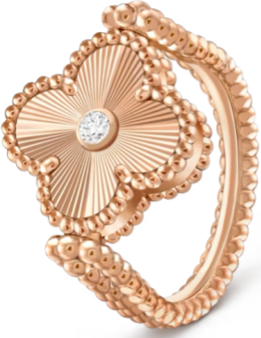 Кольцо Van Cleef & Arpels Vintage Alhambra reversible ring 18K rose gold Diamond Mother-of-pearl VCARPGV500