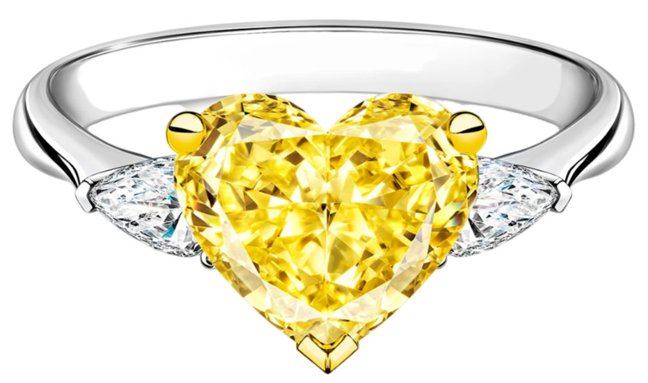 Кольцо 2,01 Ct. Fancy Yellow/vs1 "heart Diamond"