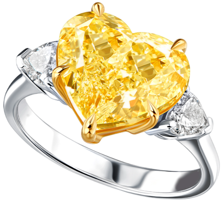 GIA Кольцо 5,30 Ct. Fancy Yellow/si1 (heart Diamond)