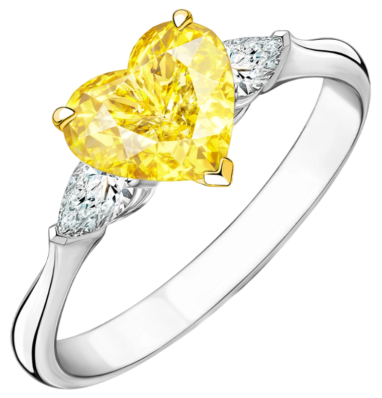 GIA Кольцо 3,06 Ct. Fancy Light Yellow/vs1 (heart Diamond)