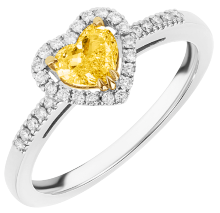 GIA Кольцо 1,01 Ct. Fancy Light Yellow/vs1 (heart Diamond)