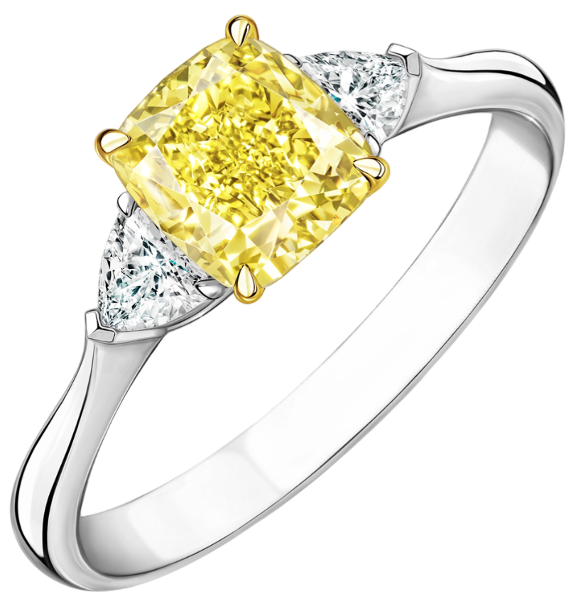 GIA Кольцо с бриллиантом 3,02 Ct. Fancy Deep Yellow/vs2