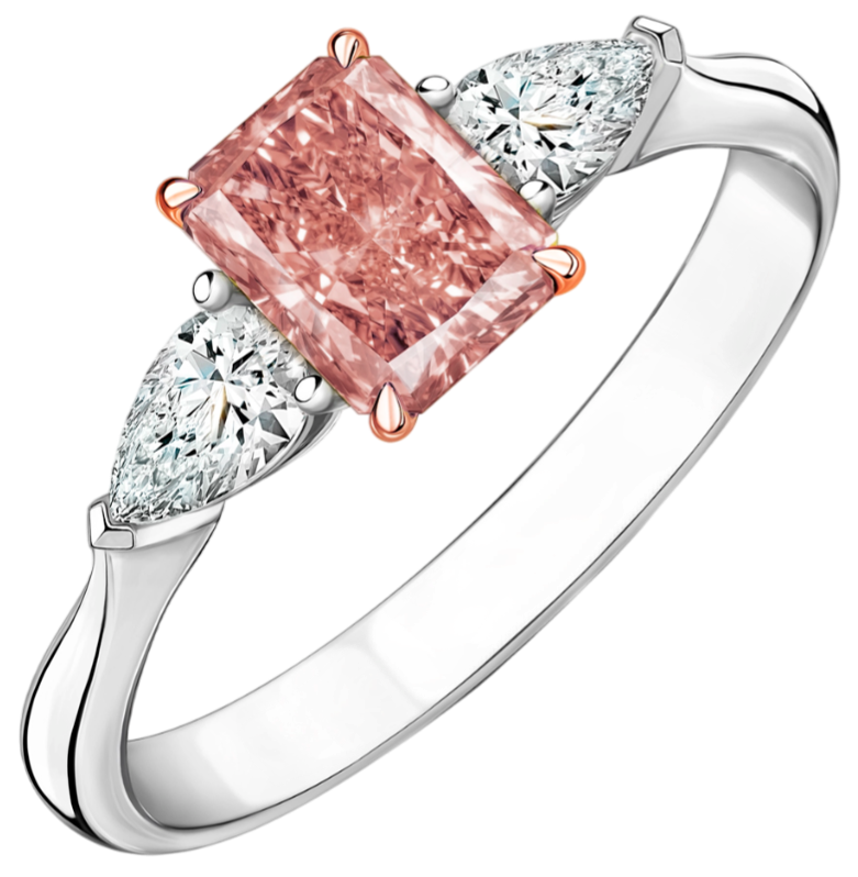 GIA Кольцо с бриллиантом 1,61 Ct. Fancy Pink-brown/vs2