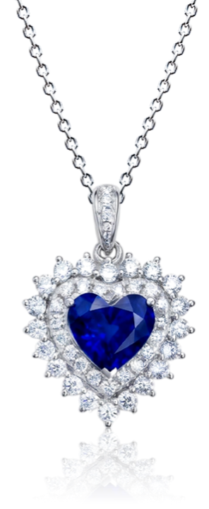 Кулон No name с бриллиантами и сапфиром 1 54ct.