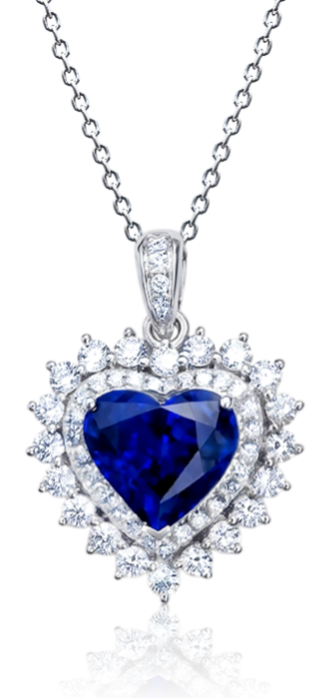 Кулон No name с бриллиантами и сапфиром 3 28ct.