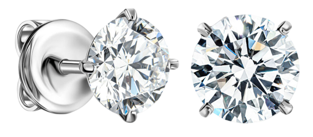 GIA Серьги 2,00/2,00 Ct. L/vs1 (3 Excellent) Round Diamonds