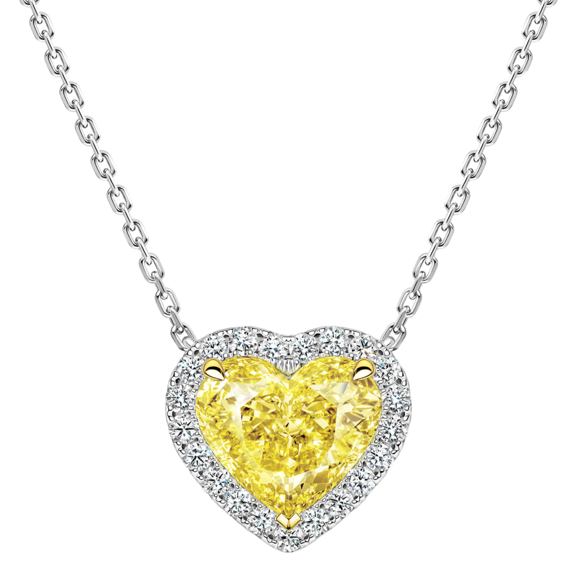 GIA Подвеска 1,01 Ct. Fancy Vivid Yellow/vs1 "heart Diamond"