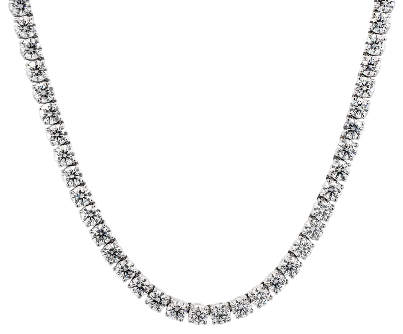 GIA Diamond Tennis Necklace 65,48 сt. G/vs2 (3 Excellent)