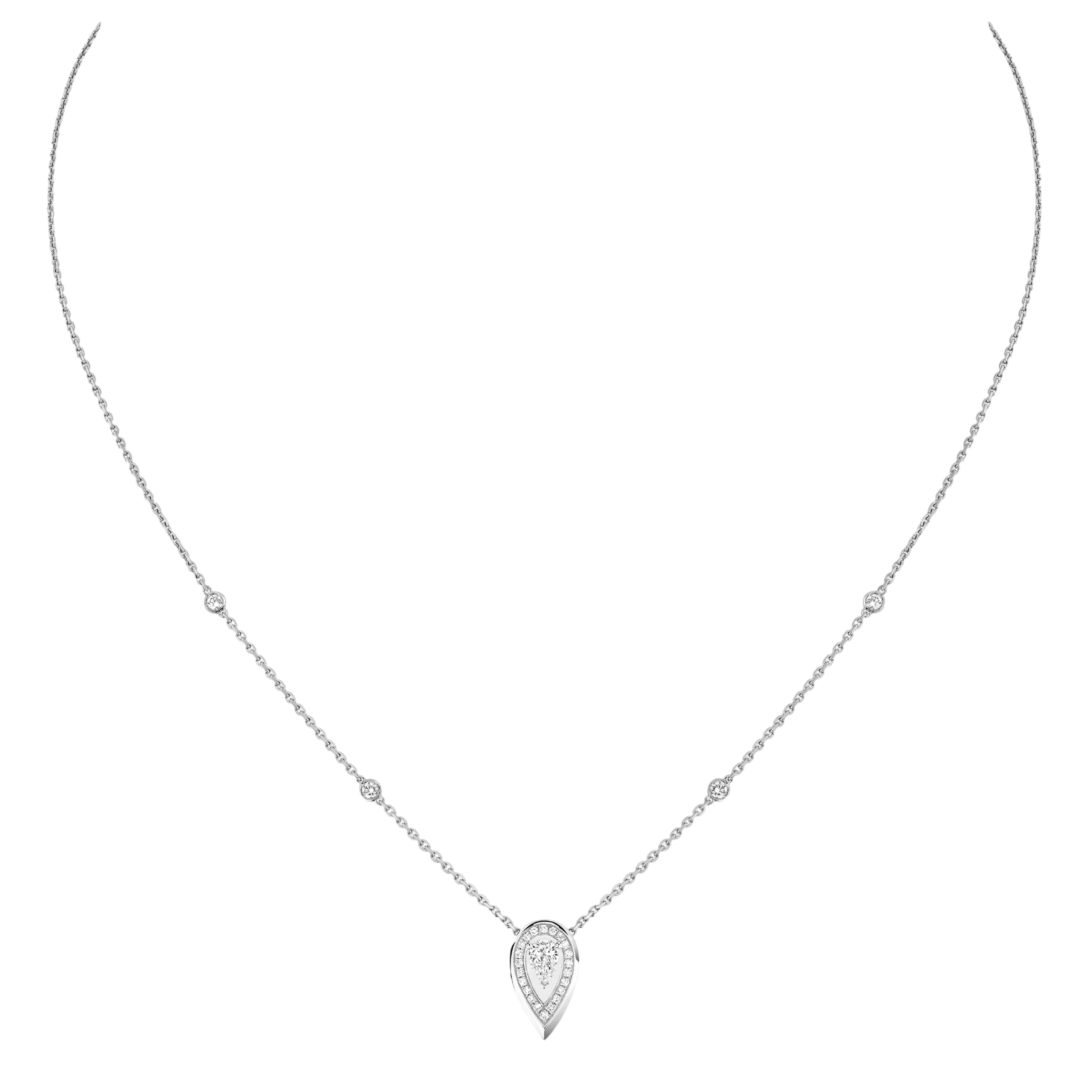 Fiery 0.10-carat diamond necklace in white gold