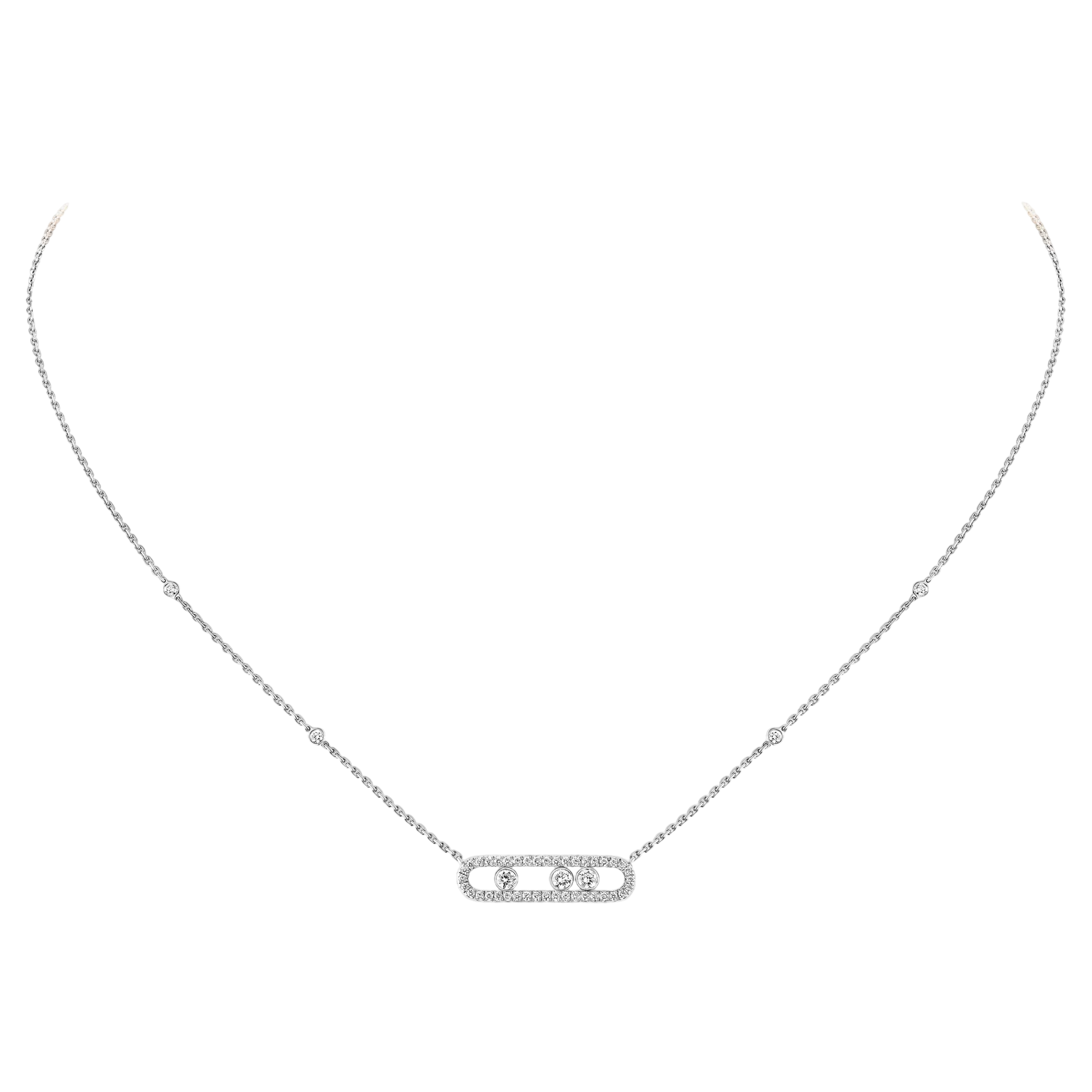 White gold diamond pavé necklace Baby Move
