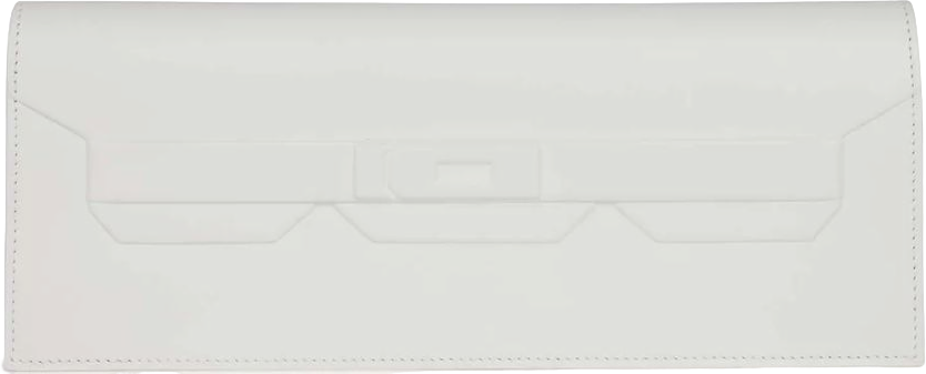 Hermes Shadow Kelly Cut New White Swift
