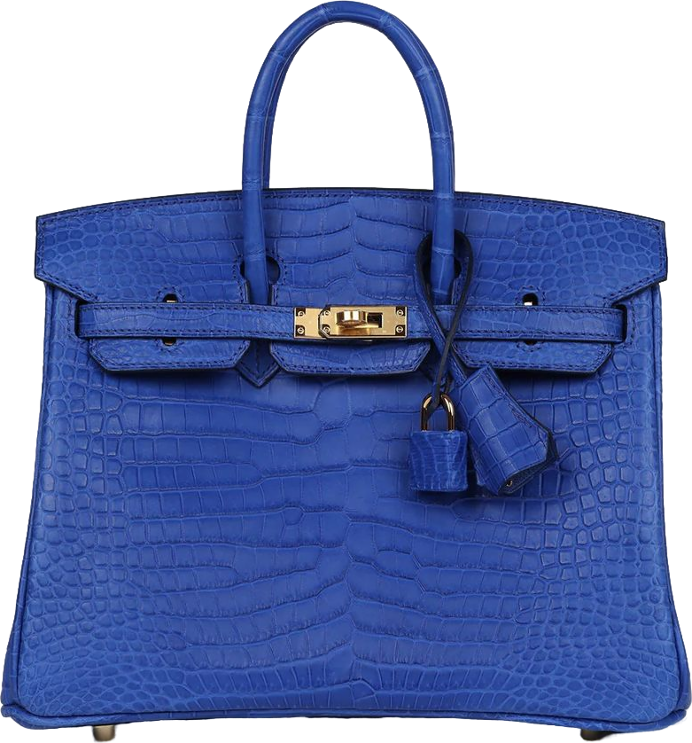 Hermes Birkin 25 Bleu Royal Matte Porosus Crocodile Gold Hardware Hermes Birkin 25 Bleu Royal Matte Porosus Crocodile Gold Hardware