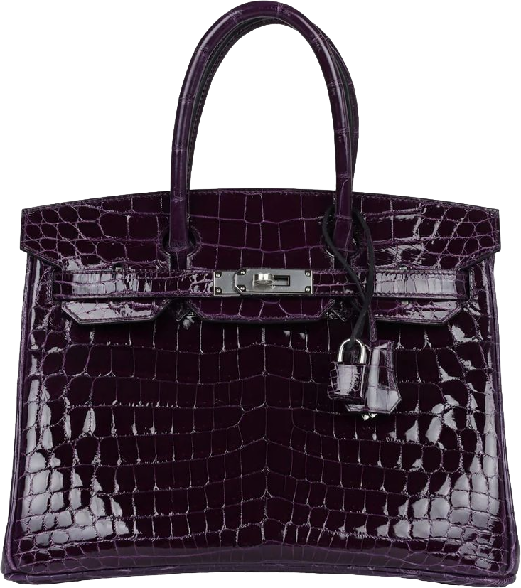 Hermes Birkin 30 Cassis Shiny Crocodile Niloticus Palladium Hardware Hermes Birkin 30 Cassis Shiny Crocodile Niloticus Palladium Hardware