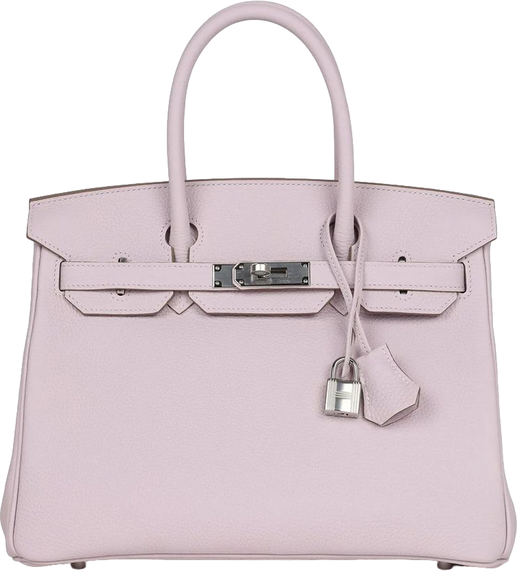 Hermes Birkin 30 Mauve Pale Clemence Palladium Hardware Hermes Birkin 30 Mauve Pale Clemence Palladium Hardware