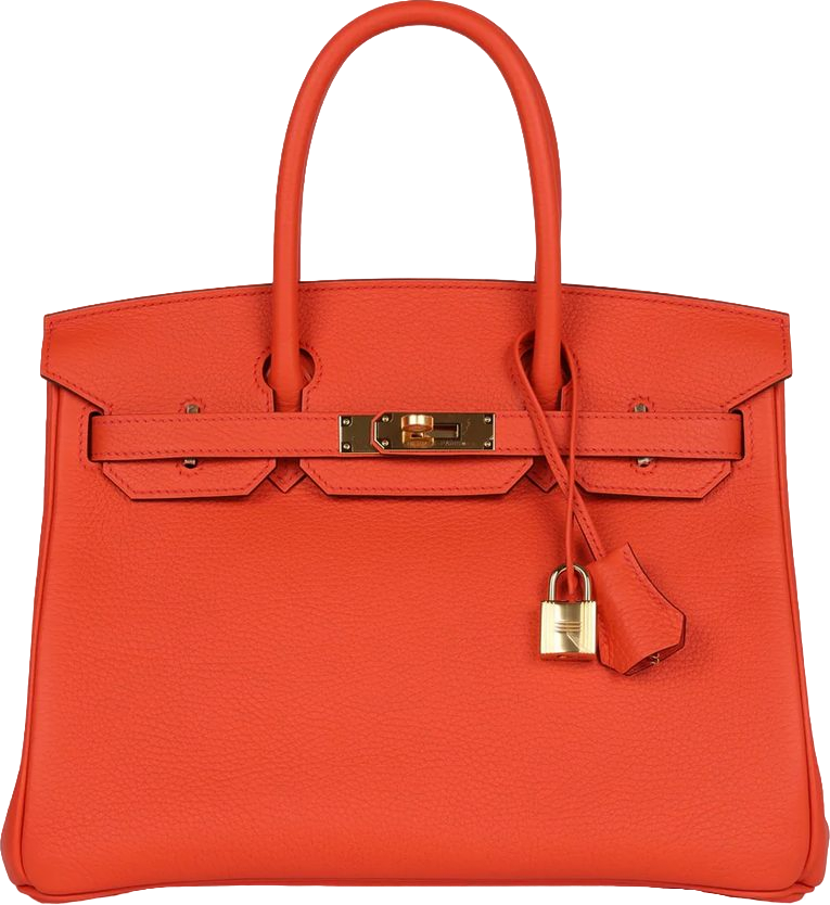Hermes Birkin 30 Orange Poppy Clemence Gold Hardware
