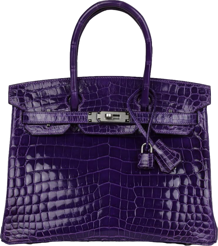 Hermes Birkin 30 Ultraviolet Shiny Niloticus Crocodile Palladium Hardware Hermes Birkin 30 Ultraviolet Shiny Niloticus Crocodile Palladium Hardware