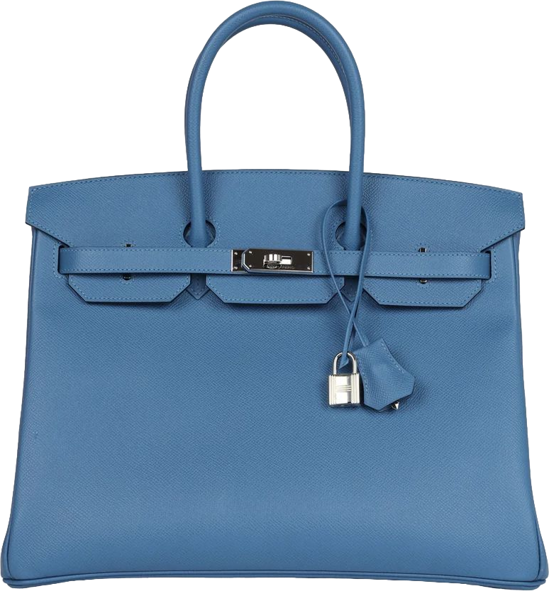 Hermes Birkin 35 Bleu Azur Epsom Palladium Hardware Hermes Birkin 35 Bleu Azur Epsom Palladium Hardware