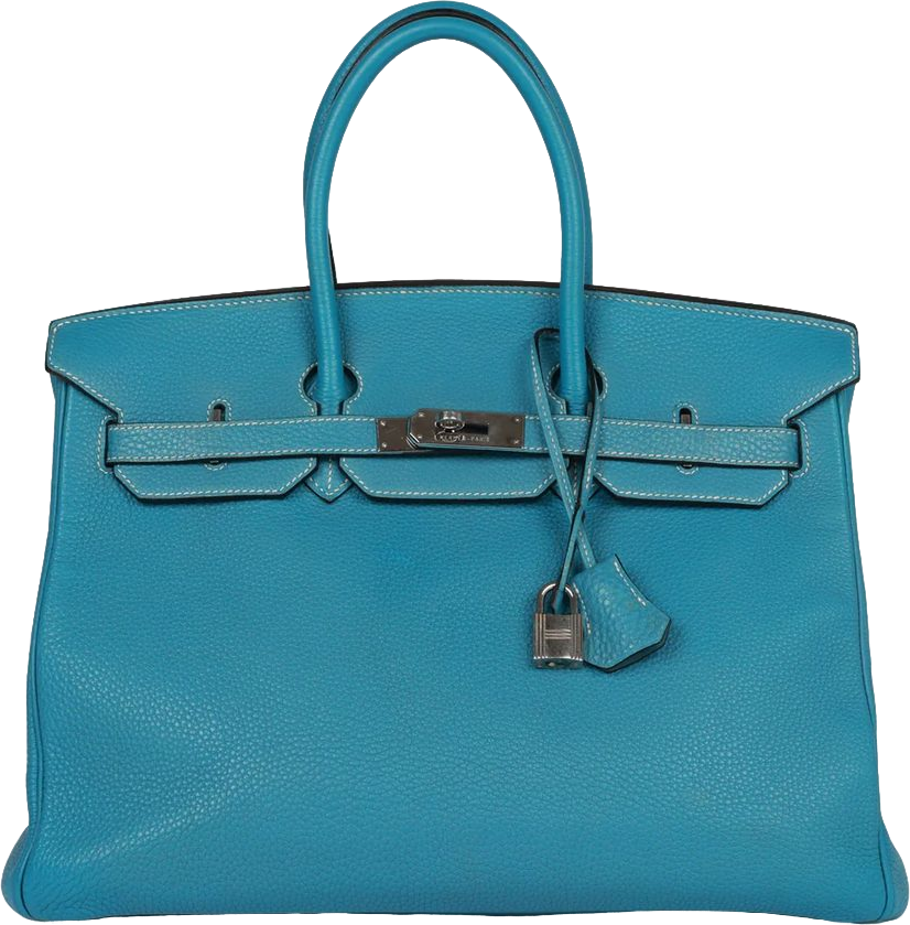Hermes Birkin 35 Blue Jean Togo Palladium Hardware