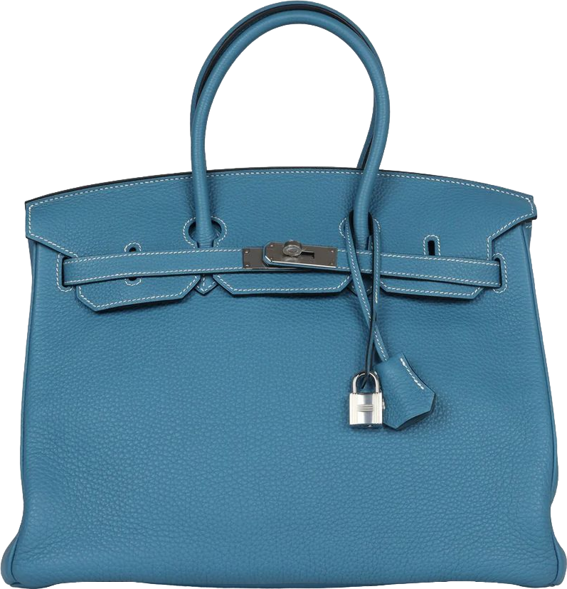 Hermes Birkin 35 Blue Jean Togo Palladium Hardware