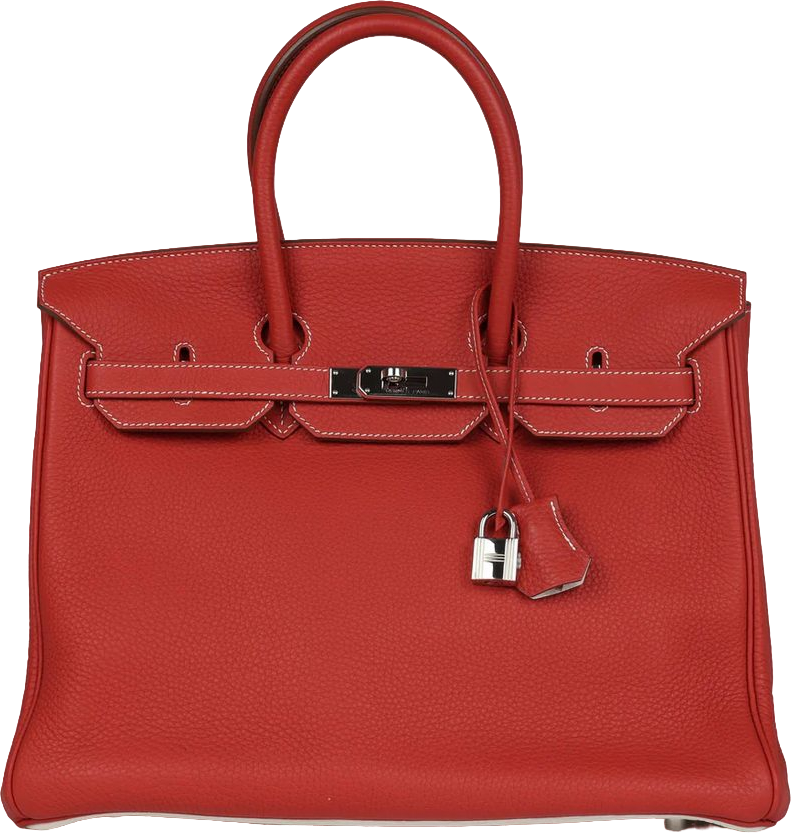 Hermes Birkin 35 Eclat Sanguine and White Clemence Palladium Hardware Hermes Birkin 35 Eclat Sanguine and White Clemence Palladium Hardware