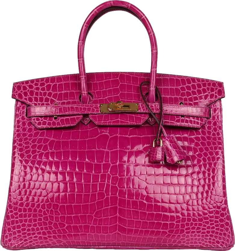 Hermes Birkin 35 Rose Scheherazade Shiny Porosus Crocodile Gold Hardware