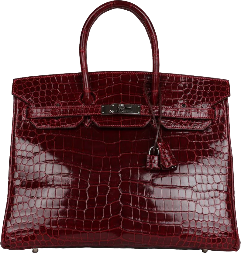 Hermes Birkin 35 Rouge H Shiny Porosus Crocodile Palladium Hardware Hermes Birkin 35 Rouge H Shiny Porosus Crocodile Palladium Hardware